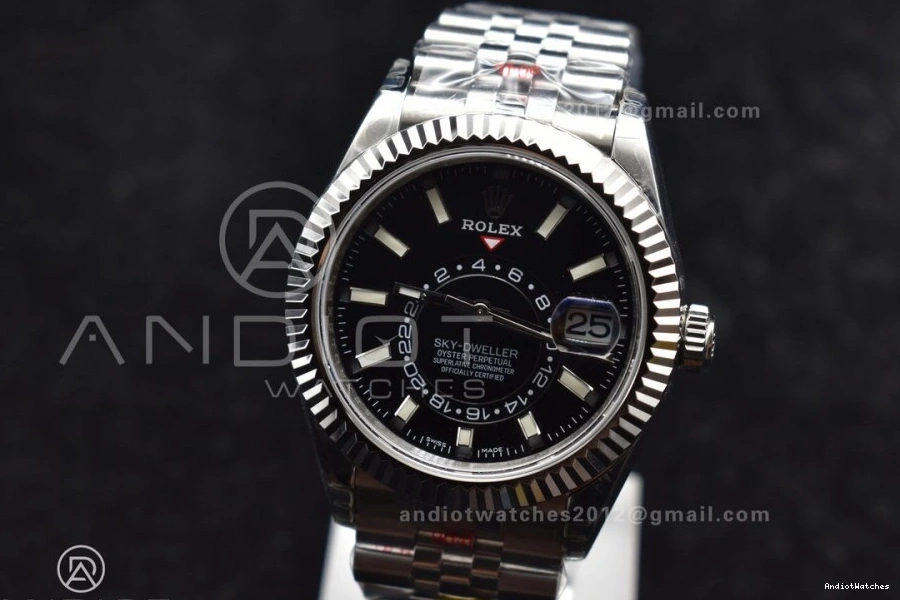 Affordable SS Jubilee 1107 on Noob Skydweller Best Dial SS Bracelet A23J Black Edition 0918